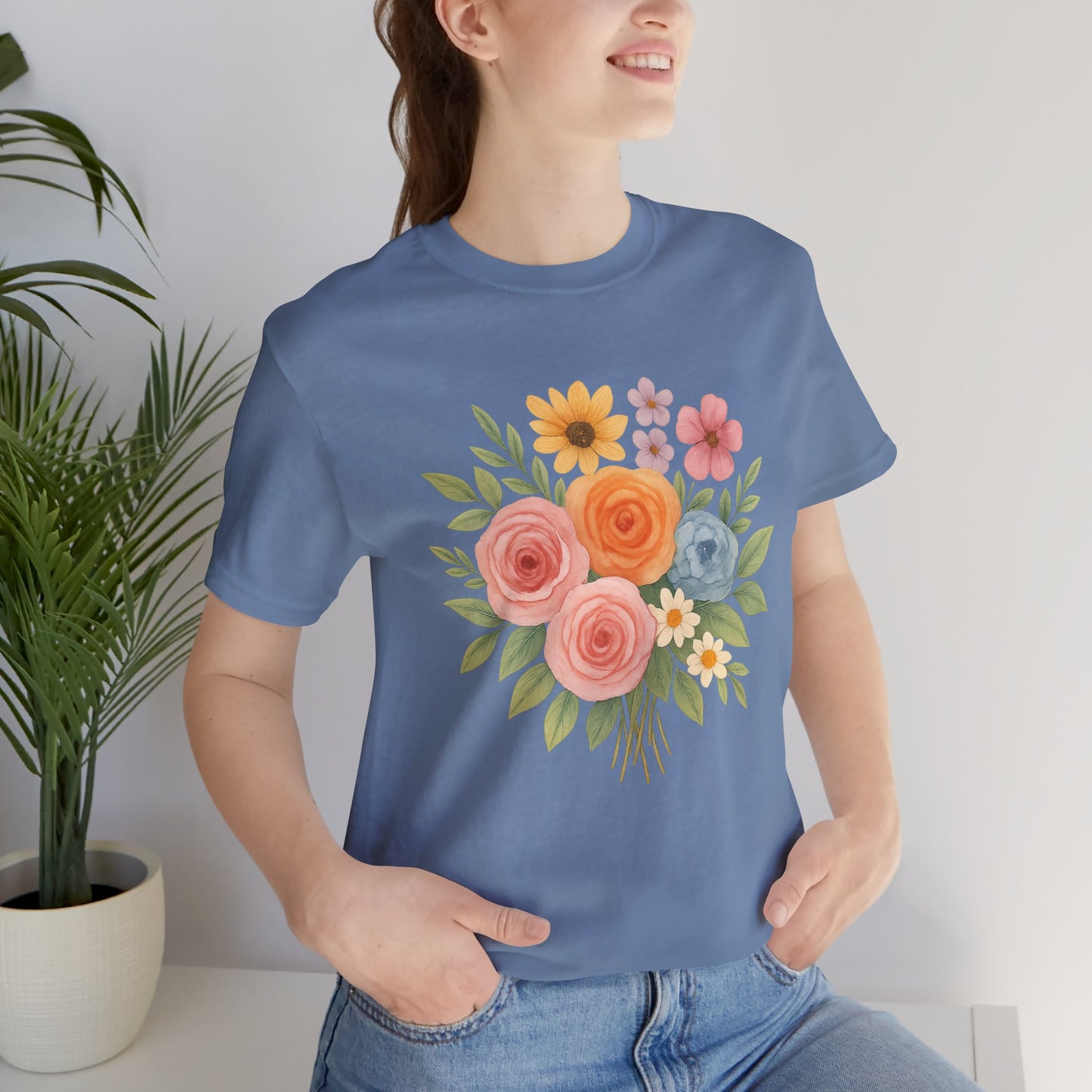Watercolor Bouquet T-Shirt | Garden T-Shirt- Unisex Fit