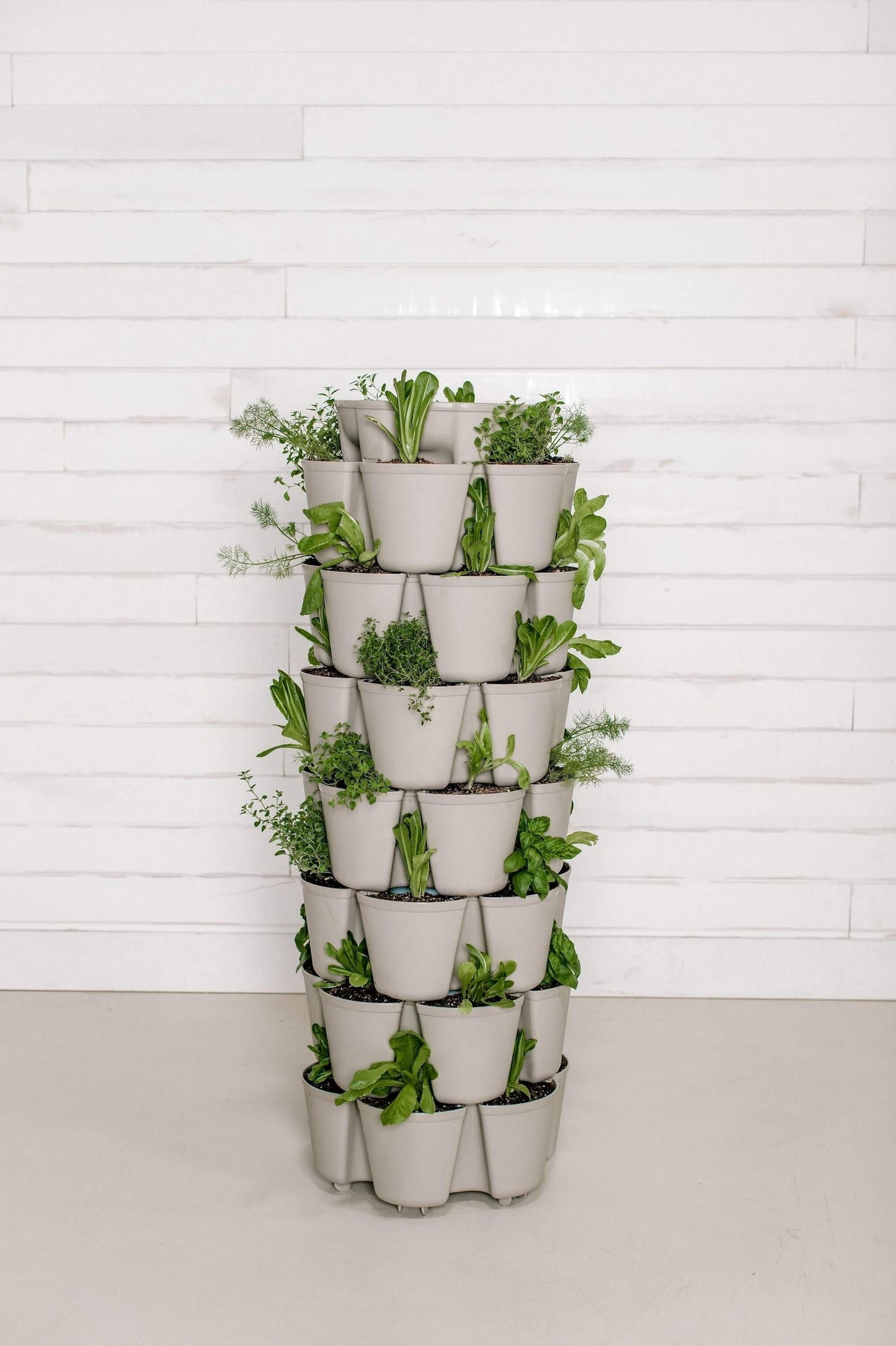 7 Tier GreenStalk Leaf Vertical Planter | Stunning Stone (Basic Texture) 