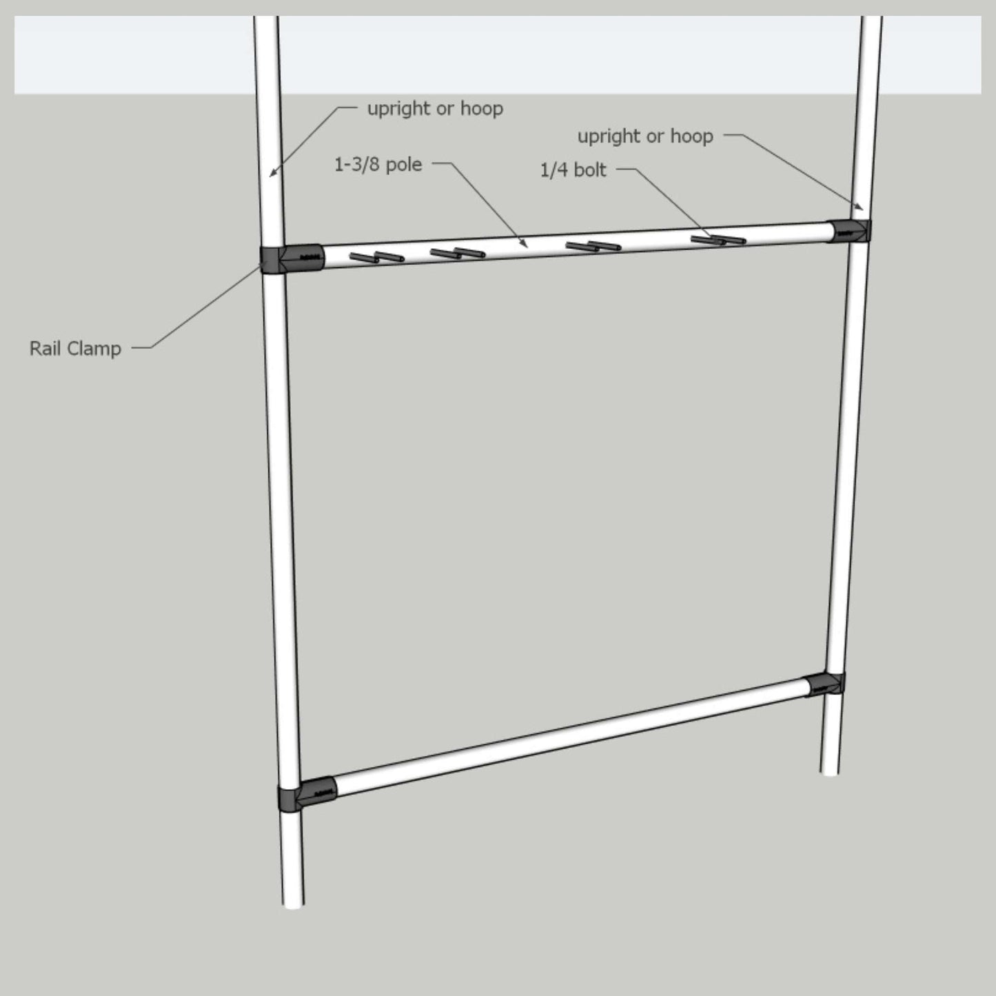 DIY Garden Tool Organizer Kit – For 1 ⅜" Fence Rail Pipe