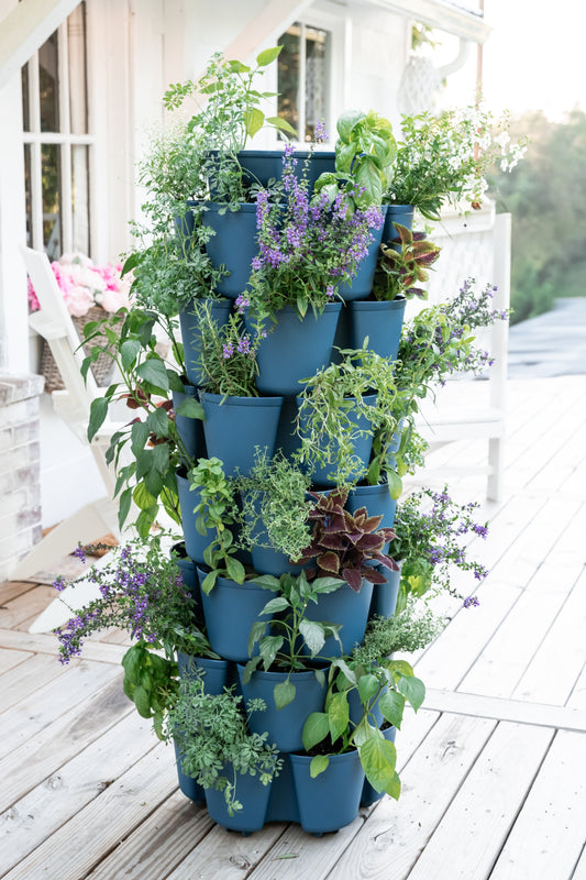 7 Tier GreenStalk Leaf Vertical Planter | Blueberry (Basic Texture) 