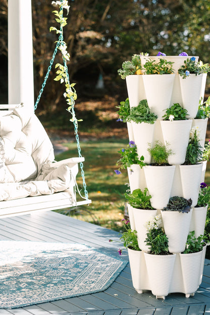 5 Tier GreenStalk Garden Original Vertical Planter - Basket Weave Texture