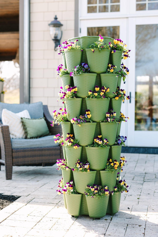 7 Tier GreenStalk Garden Leaf Vertical Planter - Basket Weave Texture